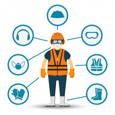 Worker health and safety vector illustration Worker health and safety vector. Illustration of accessories for protection